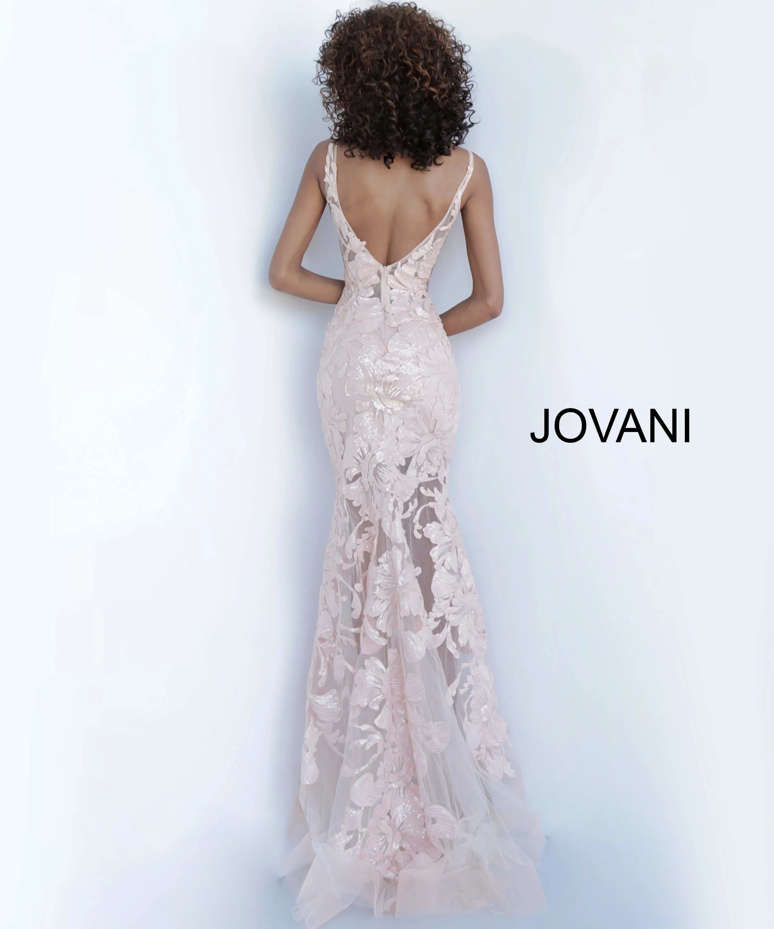 Jovani 60283 - Floral Applique Prom Gown - view 8