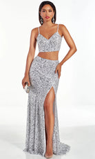 Alyce Paris 60990 - Two Piece Sequin Gown with Slit - designer prom dress at Silhouette Dresses