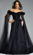 Jovani 61002 - Off Shoulder Beaded A-Line Gown - designer formal gown at Silhouette Dresses