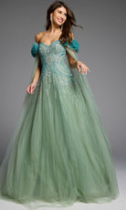 Jovani 61002 - Off Shoulder Beaded A-Line Gown - view 4