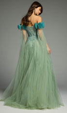 Jovani 61002 - Off Shoulder Beaded A-Line Gown - detail view