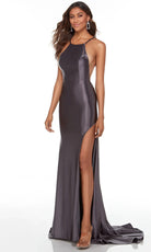 Alyce Paris 61161 - Sleek Satin Halter Neckline Gown - designer bridesmaid dress at Silhouette Dresses