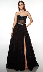 Alyce Paris 61982 - Strapless Corset Gown with Pearl Trim - designer ball gown at Silhouette Dresses