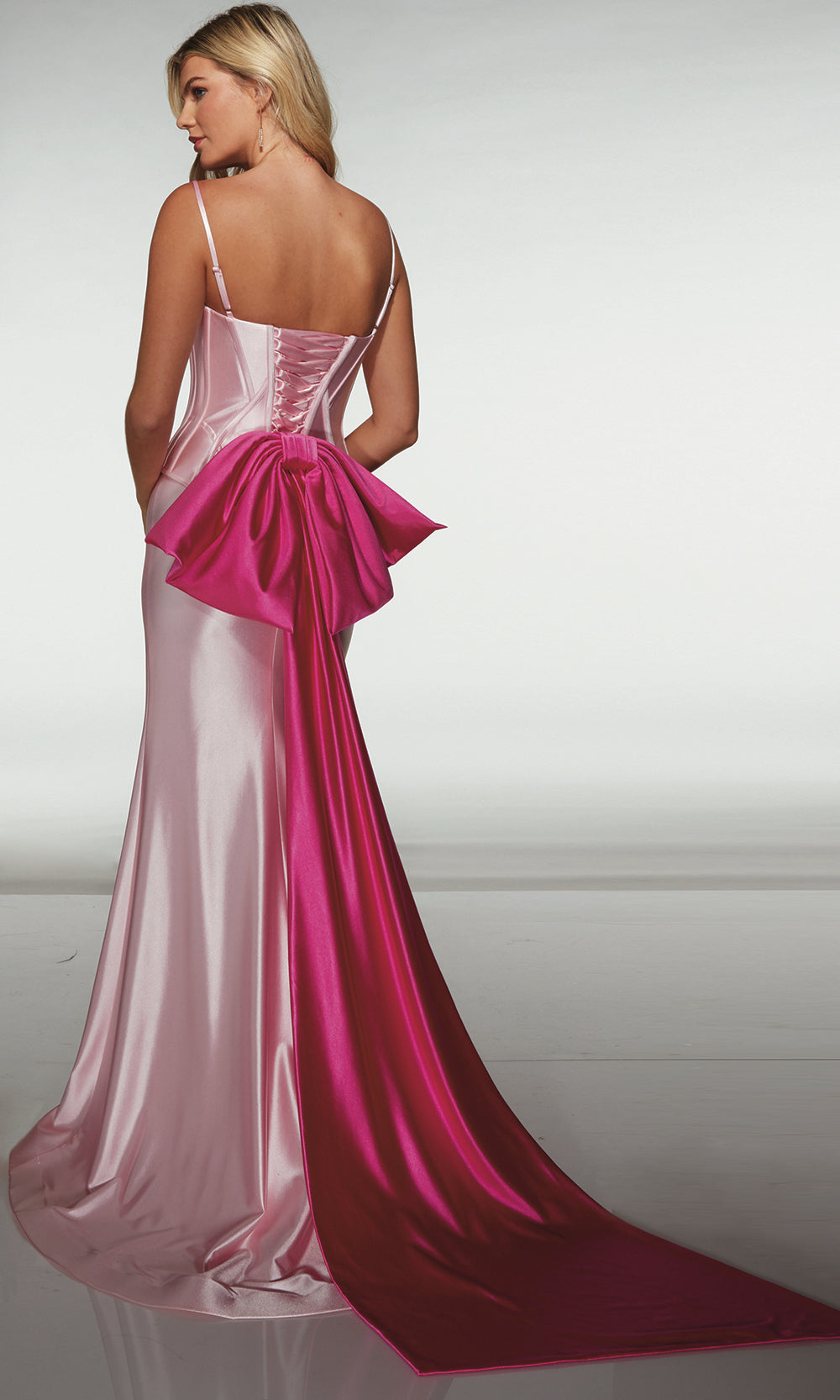 Alyce Paris 61983 - Corset Gown with Bow and Detachable Train - view 9
