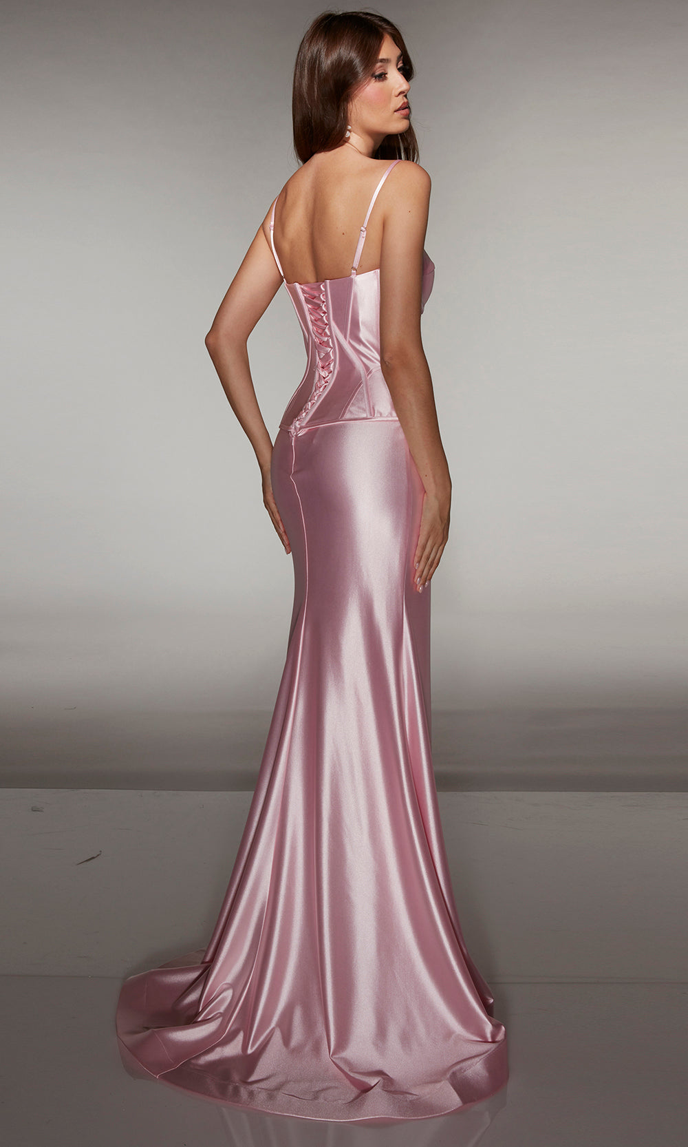 Alyce Paris 61983 - Corset Gown with Bow and Detachable Train - view 11