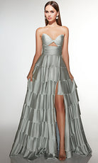 Alyce Paris 61987 - Tiered A-Line Gown With Sweetheart Bodice - designer prom dress at Silhouette Dresses
