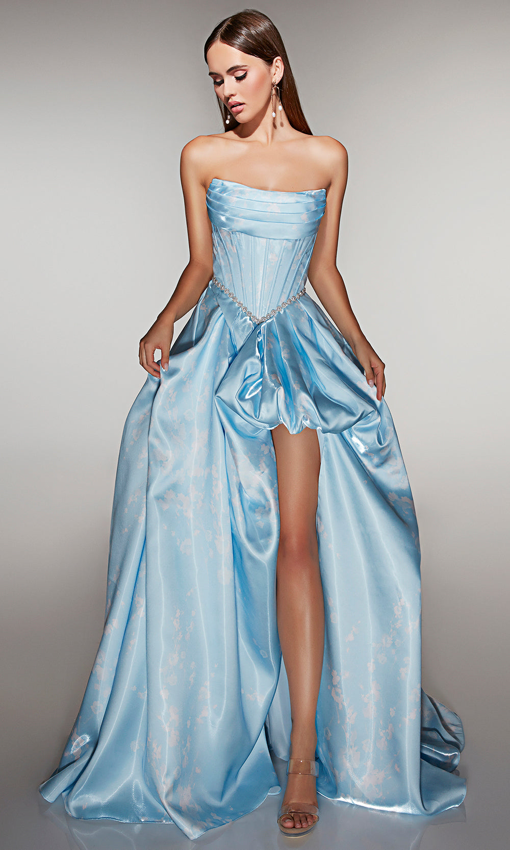 Alyce Paris 61989 - Strapless Corset Ballgown with Front Slit - back view