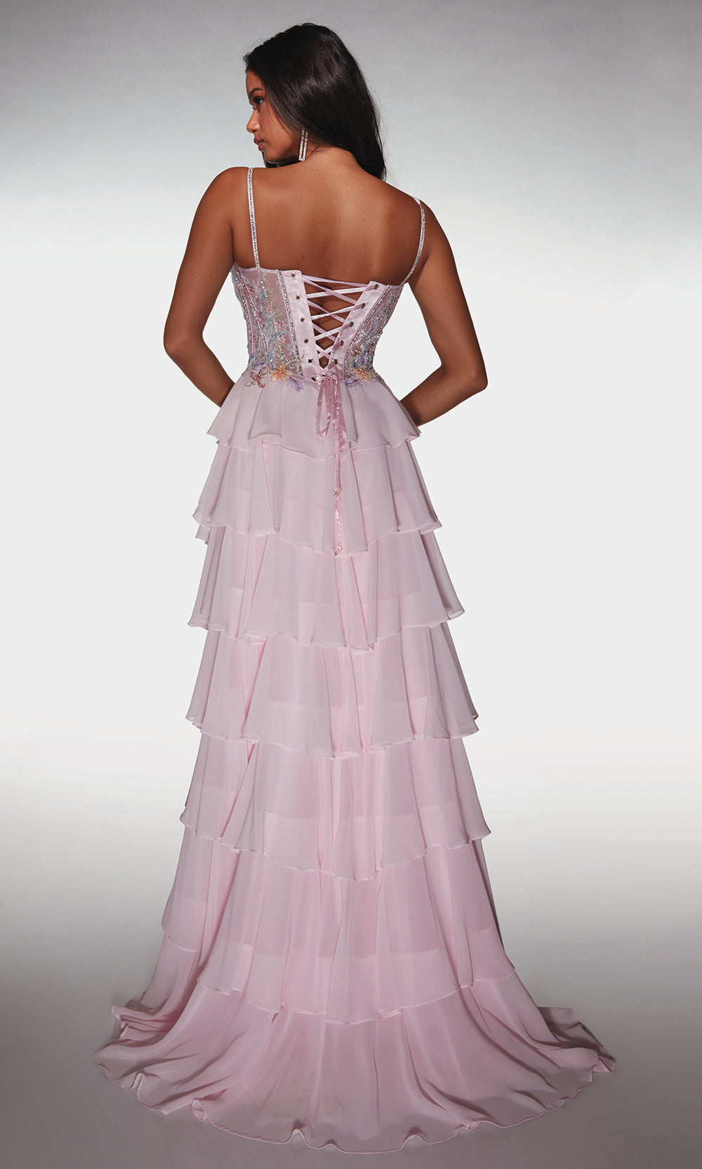 Alyce Paris 61993 - Beaded Floral Corset Gown - view 6