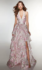 Alyce Paris 61996 - Tiered Floral Lace Ballgown - designer prom dress at Silhouette Dresses