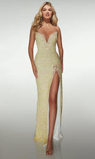 Alyce Paris 61998 - Embellished Fitted Gown with Heart Slit - view 5