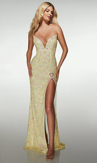 Alyce Paris 61998 - Embellished Fitted Gown with Heart Slit - view 7