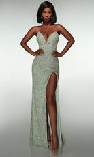 Alyce Paris 61998 - Embellished Fitted Gown with Heart Slit - back view