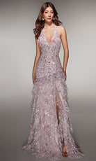 Alyce Paris 61999 - Halter Corset Tiered Gown - back view