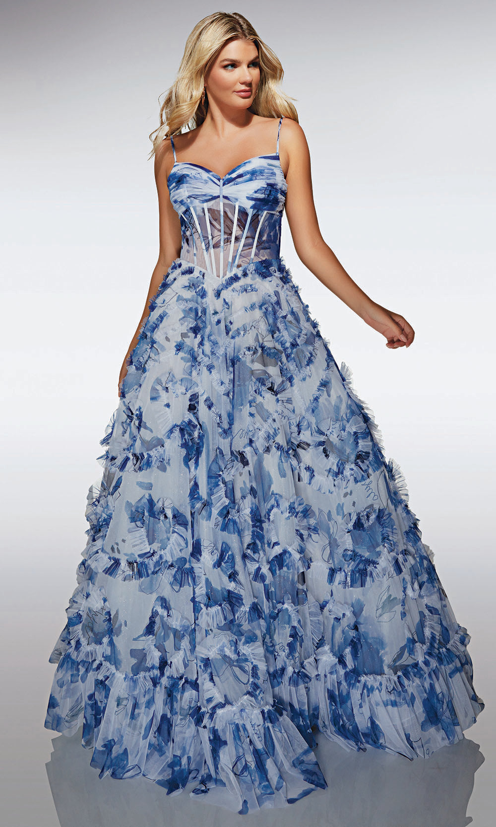 Alyce Paris 62003 - Textured Ball Gown with Corset Bodice - designer prom dress at Silhouette Dresses