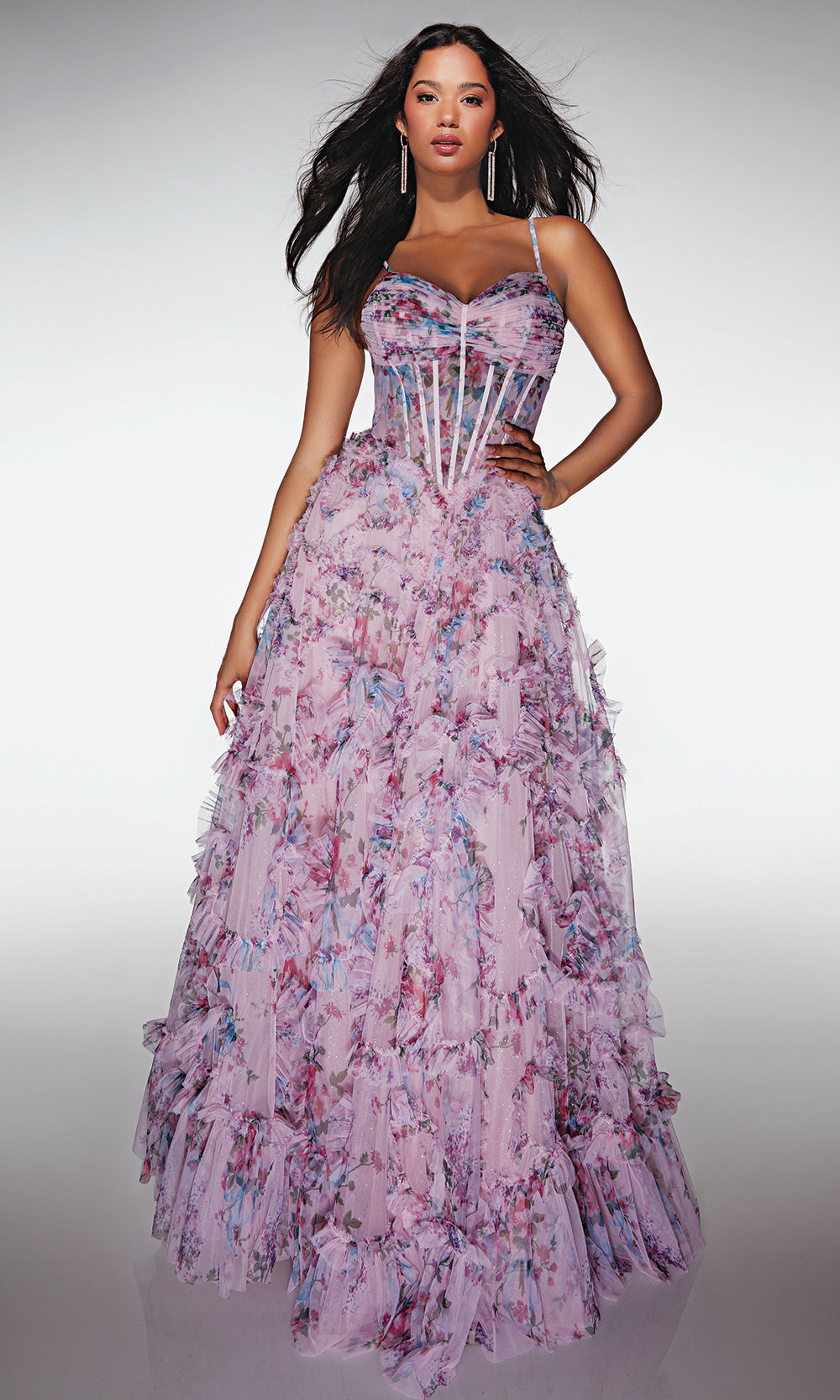 Alyce Paris 62003 - Textured Ball Gown with Corset Bodice - view 4