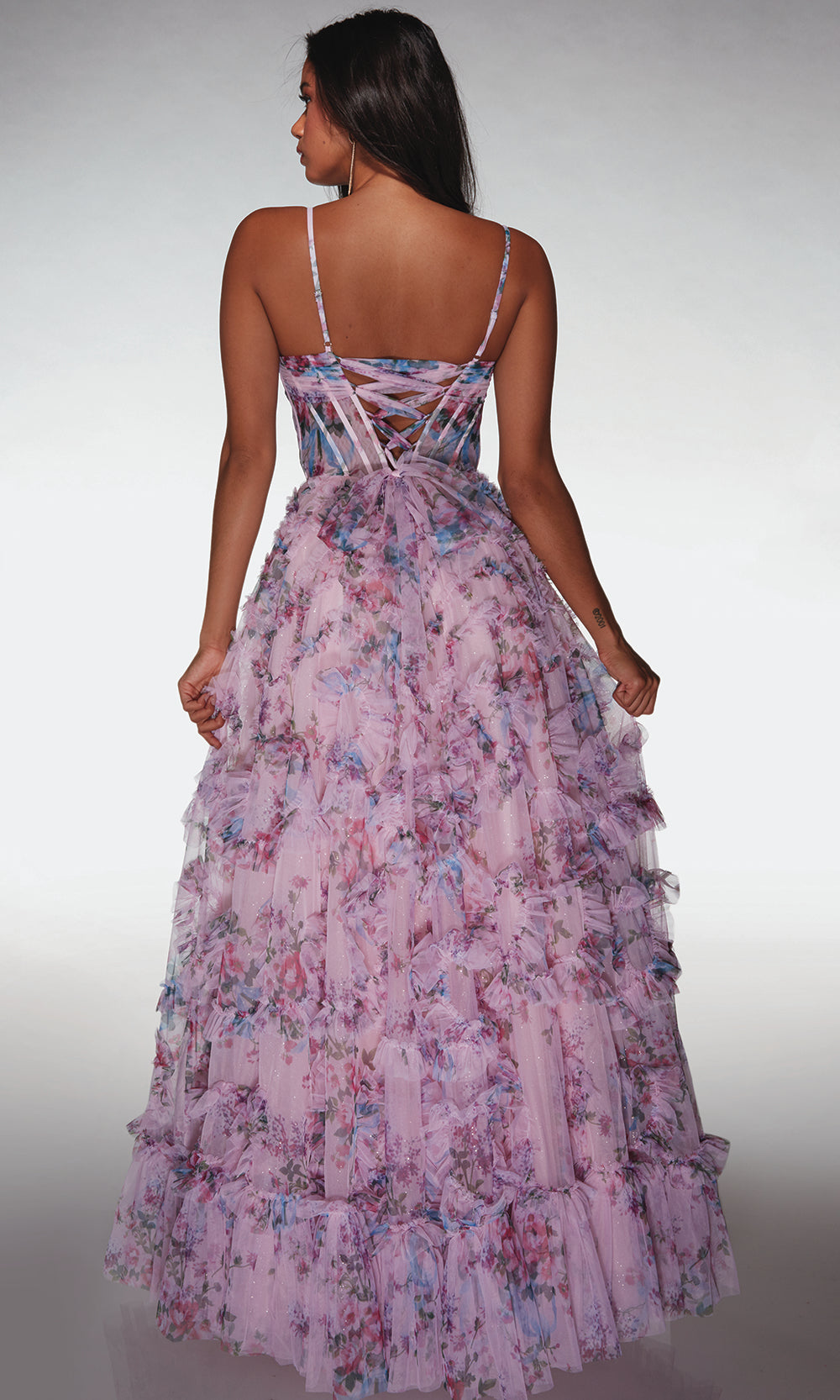 Alyce Paris 62003 - Textured Ball Gown with Corset Bodice - detail view