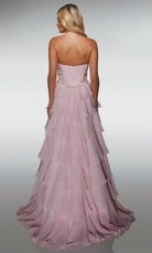 Alyce Paris 62013 - Tiered Ruffle Gown with Floral Bodice - detail view
