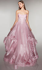 Alyce Paris 62014 - Shimmer Ball Gown with 3D Floral Accents - view 5
