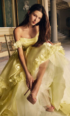 Alyce Paris 62014 - Shimmer Ball Gown with 3D Floral Accents - back view