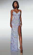 Alyce Paris 62016 - Beaded Fitted Gown with Slit - designer prom dress at Silhouette Dresses