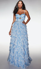 Alyce Paris 62018 - Tiered Ruffle A-Line with Pleated Bodice - back view