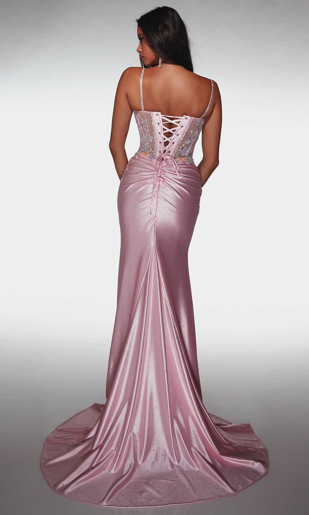 Alyce Paris 62022 - Embellished Corset Gown with Slit - back view