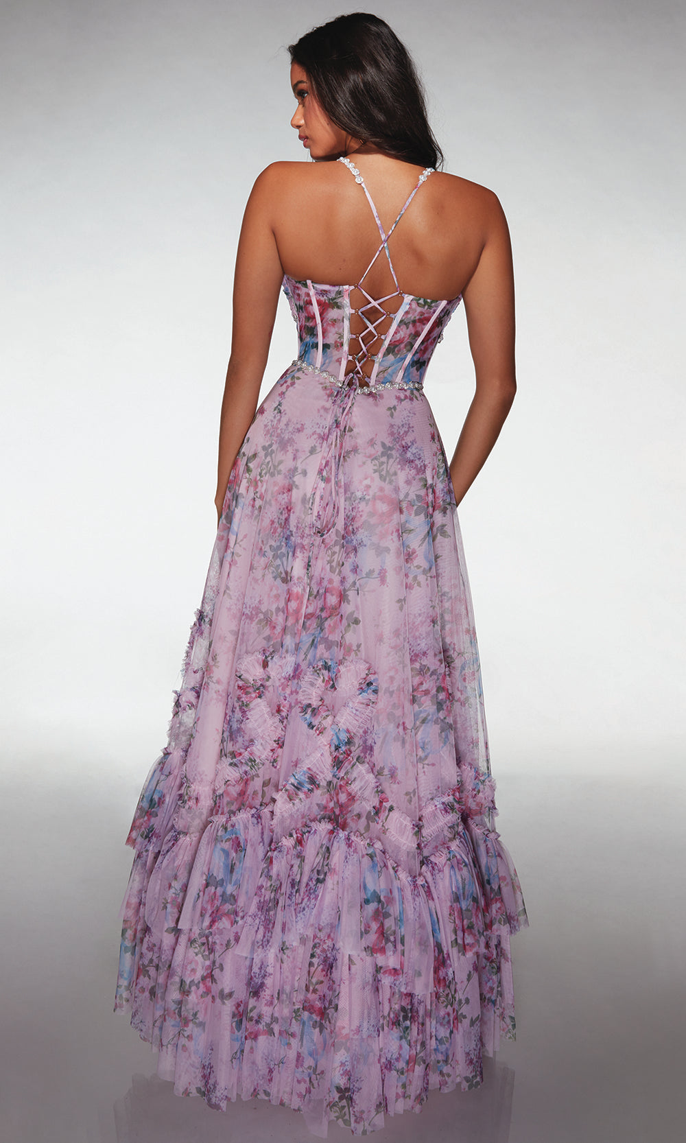 Alyce Paris 62028 - Floral Tulle A Line Gown - view 4