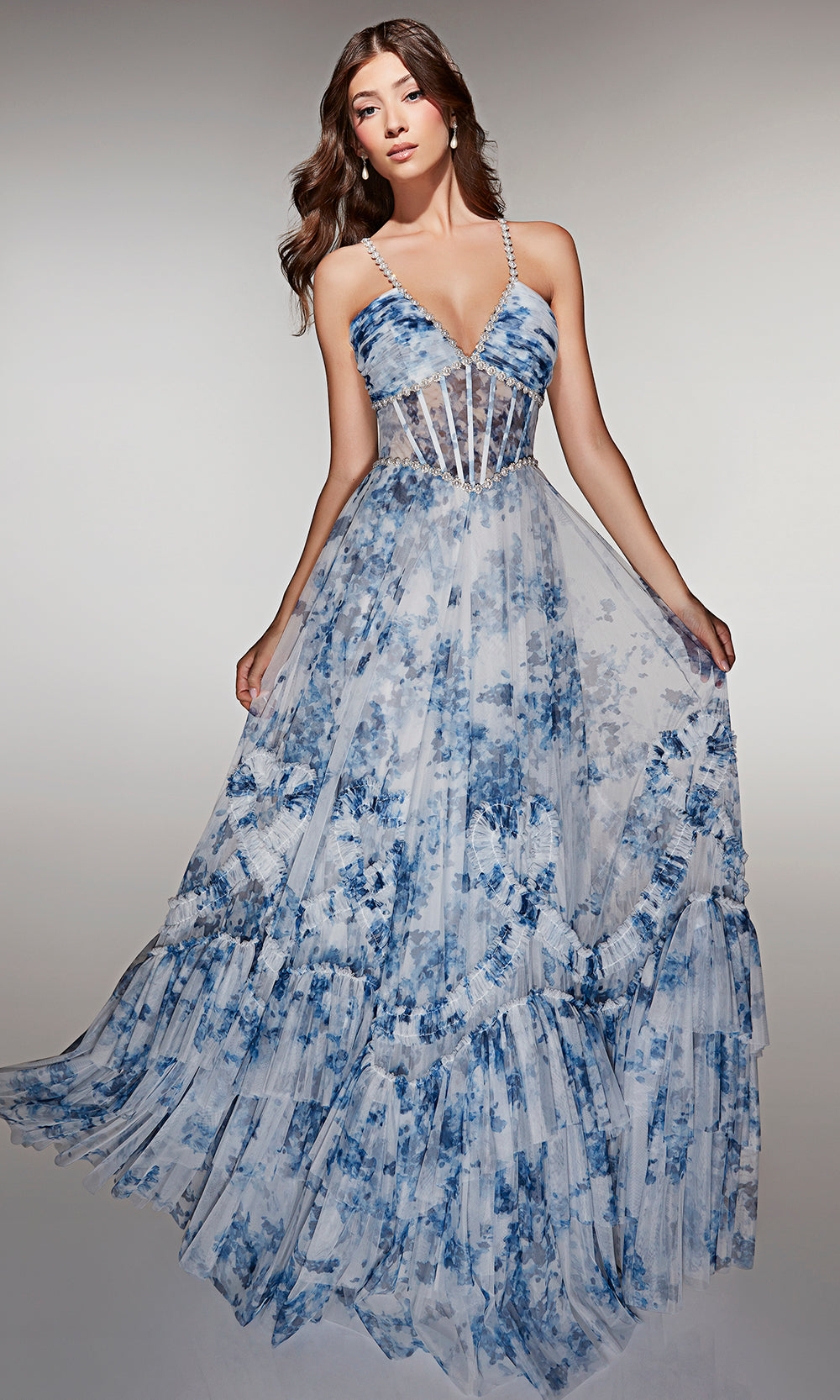 Alyce Paris 62028 - Floral Tulle A Line Gown - view 14