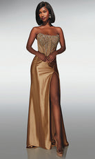 Alyce Paris 62034 - Embellished Corset Satin Gown - view 5