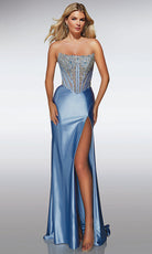 Alyce Paris 62034 - Embellished Corset Satin Gown - back view