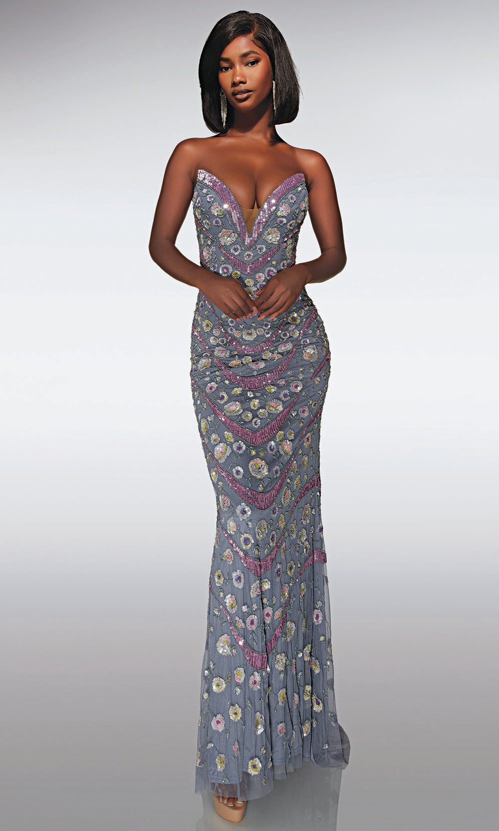 Alyce Paris 62038 - Strapless Beaded Glitter Gown - designer prom dress at Silhouette Dresses