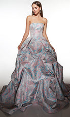 Alyce Paris 62039 - Pearl Trim Strapless Jacquard Ballgown - designer prom dress at Silhouette Dresses