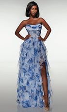 Alyce Paris 62041 - Floral Corset Ballgown with Slit - detail view