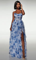 Alyce Paris 62041 - Floral Corset Ballgown with Slit - designer prom dress at Silhouette Dresses