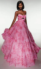 Alyce Paris 62042 - Floral Ball Gown with 3D Details - back view