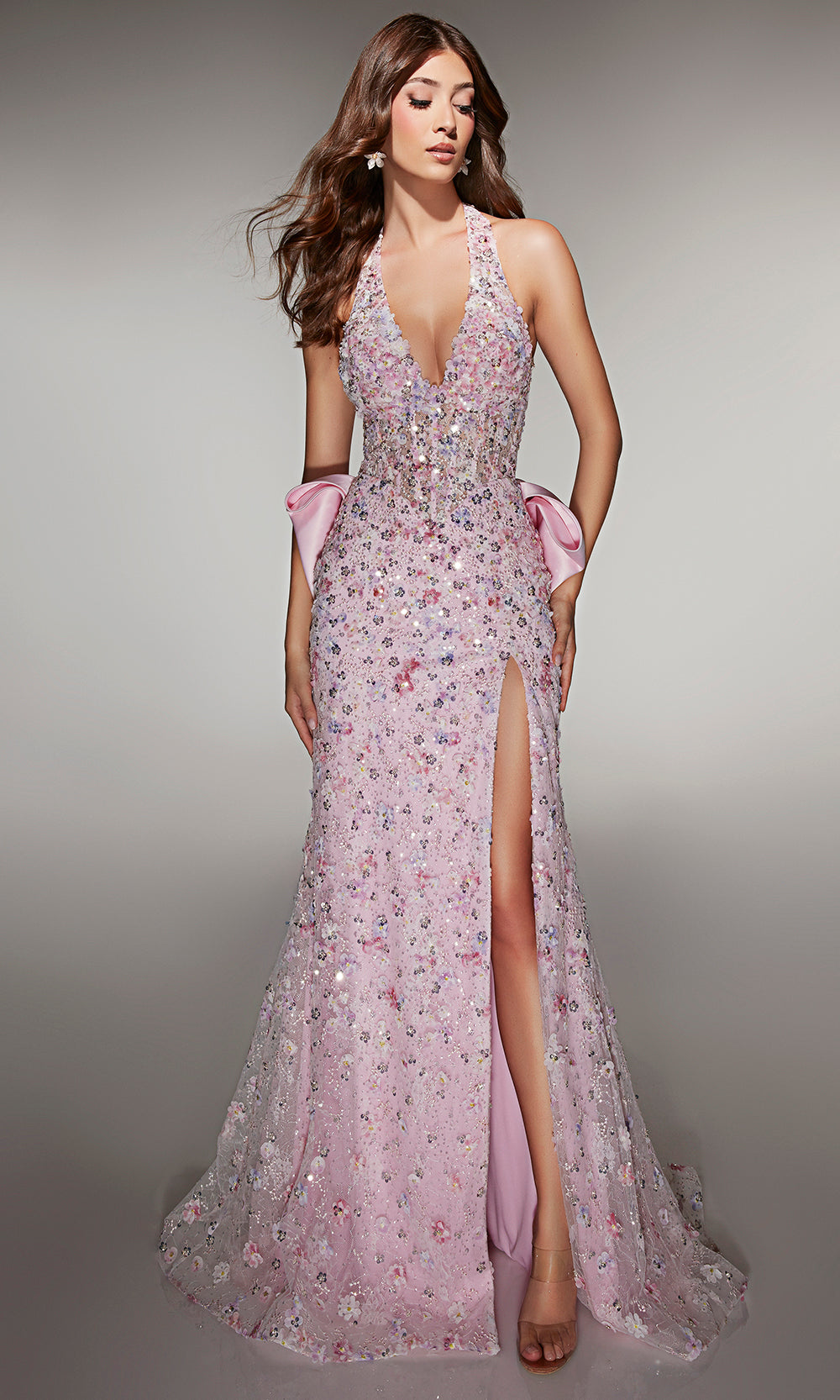 Alyce Paris 62044 - Halter Gown with Statement Bow - back view