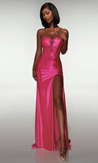 Alyce Paris 62046 - Strapless Satin Gown with Bow Accents - designer prom dress at Silhouette Dresses