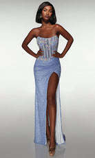 Alyce Paris 62047 - Strapless Corset Gown with Slit