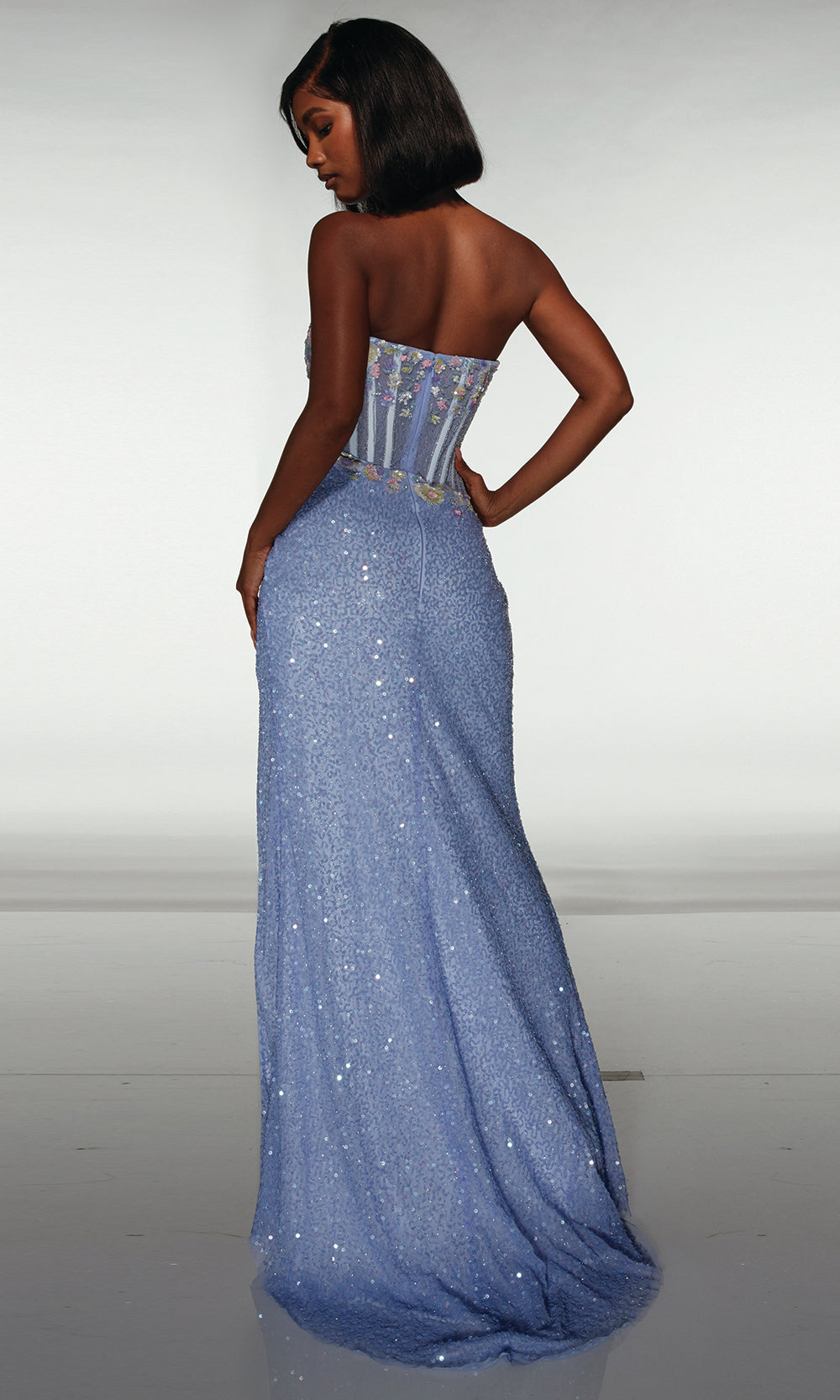 Alyce Paris 62047 - Strapless Corset Gown with Slit
