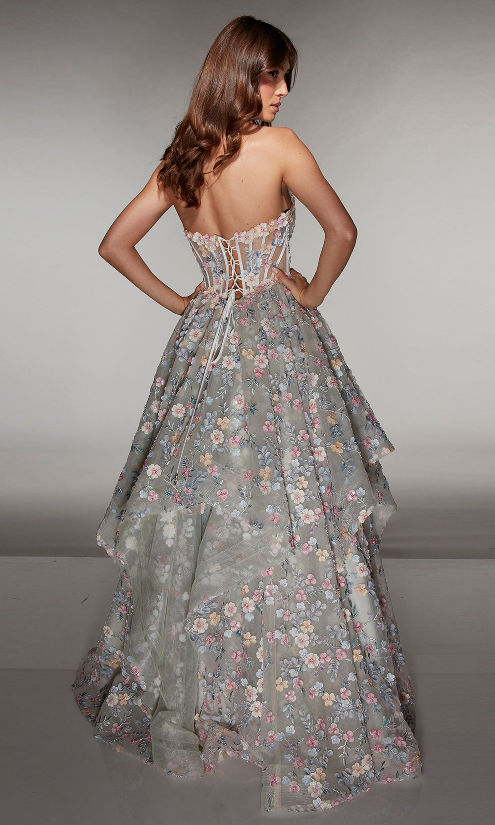Alyce Paris 62048 - Floral Corset Ball Gown - view 5