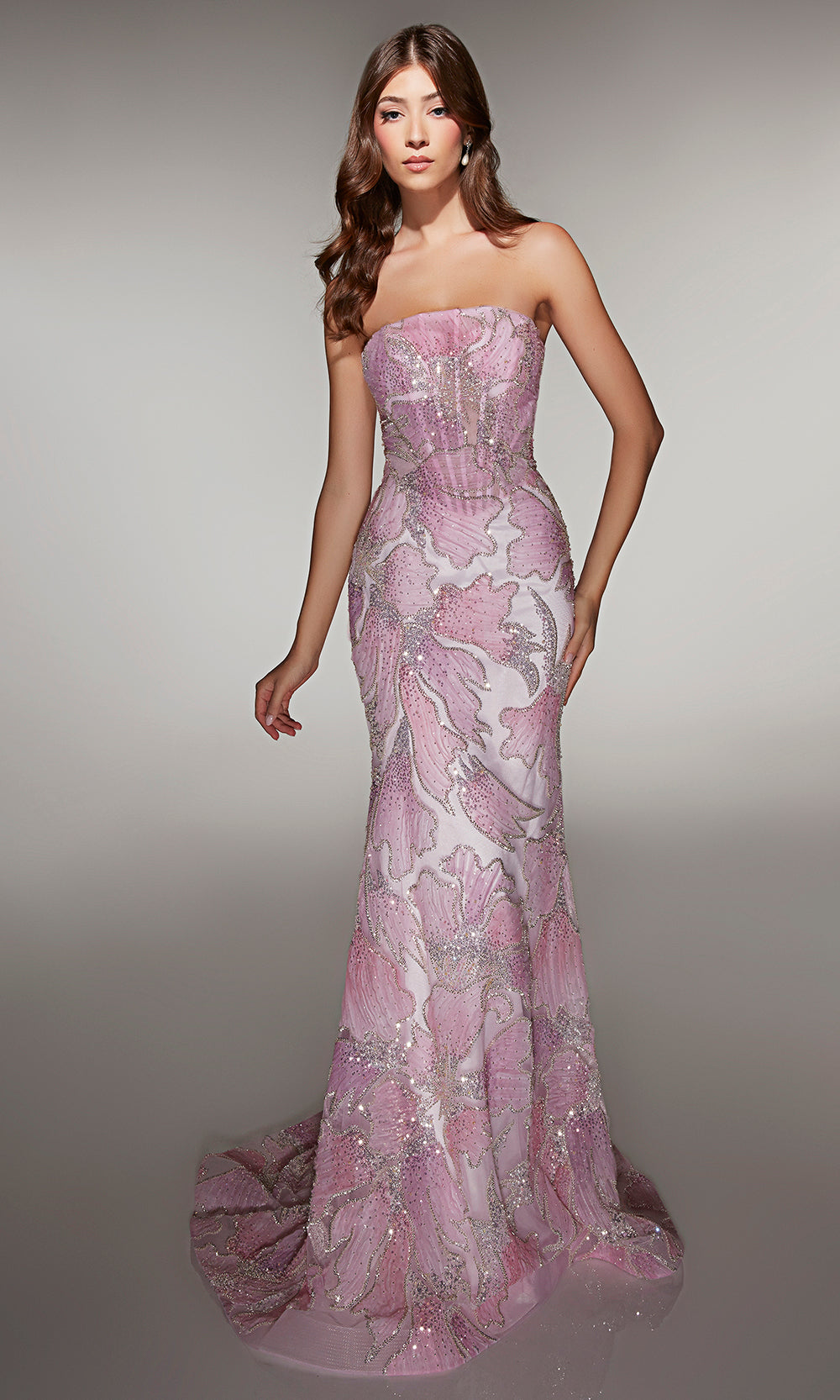 Alyce Paris 62049 - Strapless Beaded Evening Gown - back view