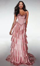 Alyce Paris 62050 - Tiered Ruffle Corset Gown - back view