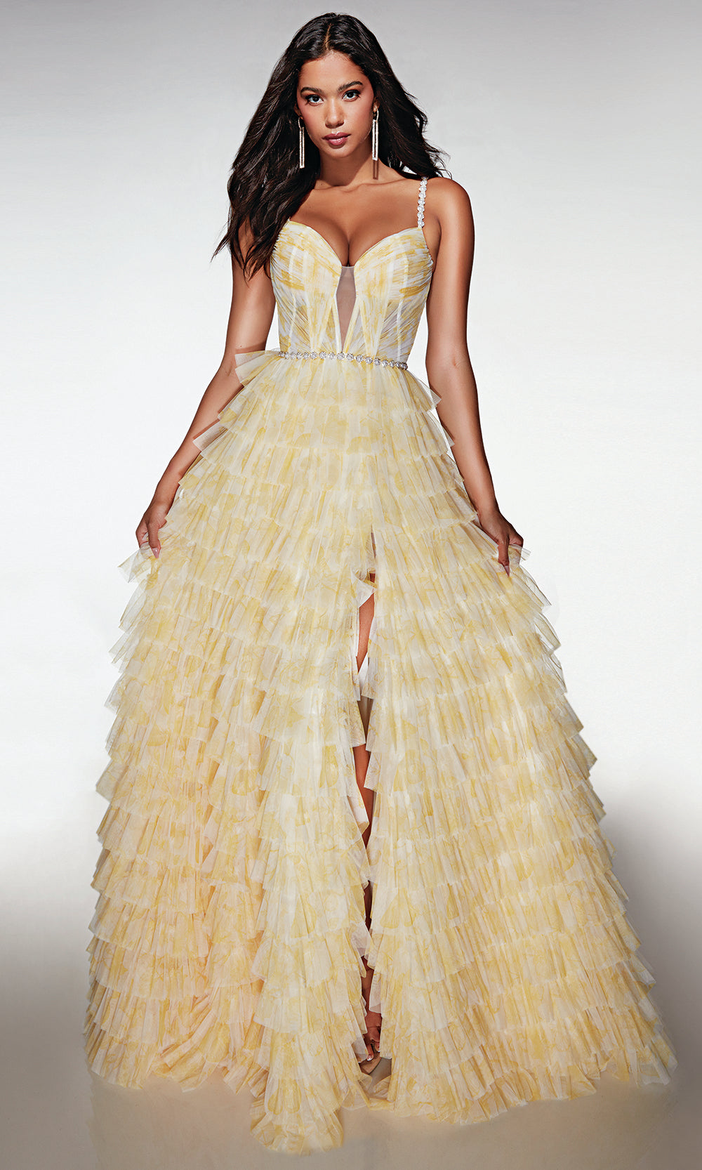 Alyce Paris 62052 - Ruffled Tiered Skirt Corset Gown - designer prom dress at Silhouette Dresses
