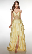 Alyce Paris 62056 - Tiered Ruffle Gown with Structured Bodice - back view