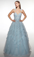 Alyce Paris 62058 - Lace Bodice Ball Gown with Tiered Skirt - designer prom dress at Silhouette Dresses