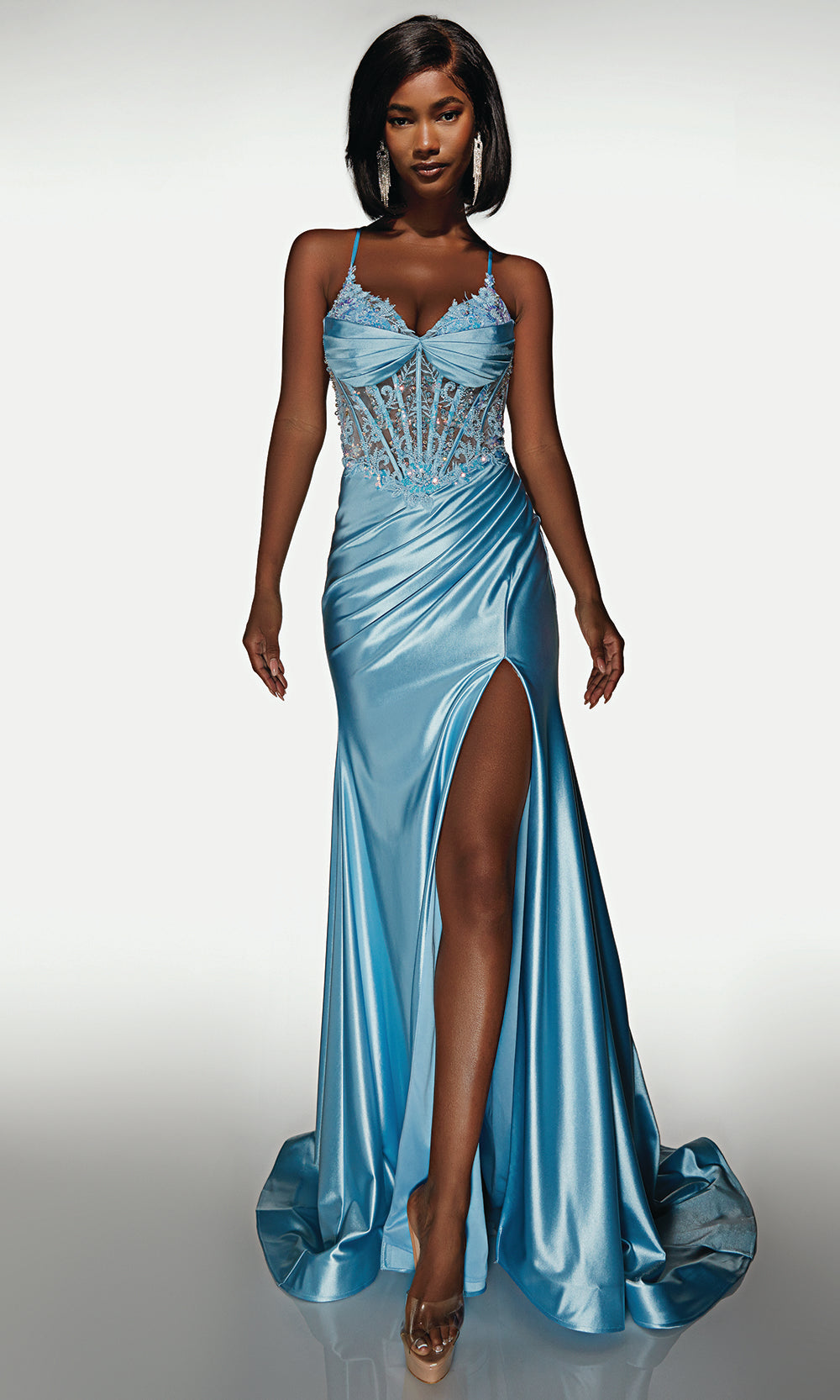 Alyce Paris 62059 - Embellished Bodice Satin Gown - back view
