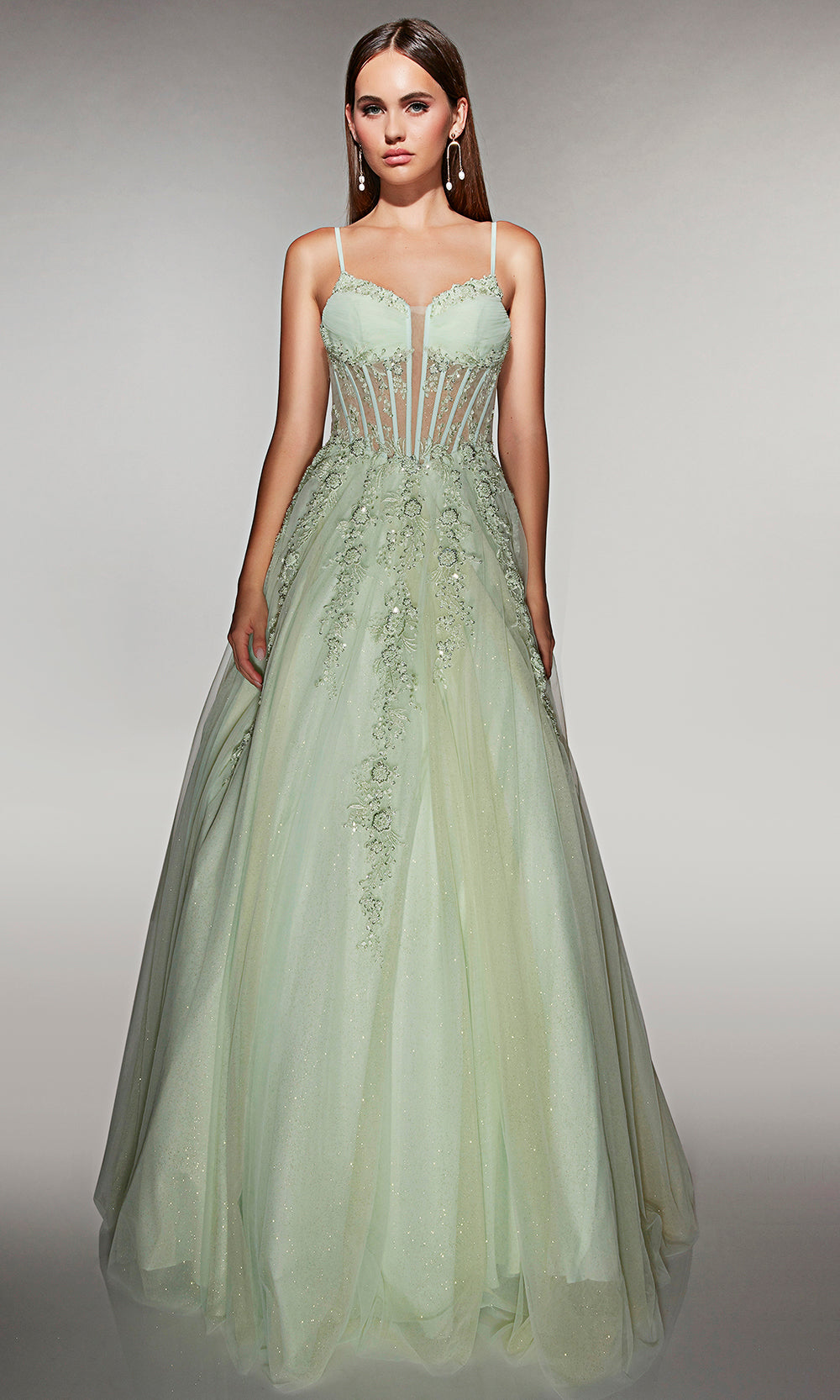 Alyce Paris 62061 - Floral Corset Ball Gown - view 6