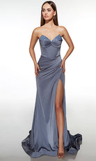 Alyce Paris 62062 - Strapless Sequin Bodice Gown with High Slit - view 7