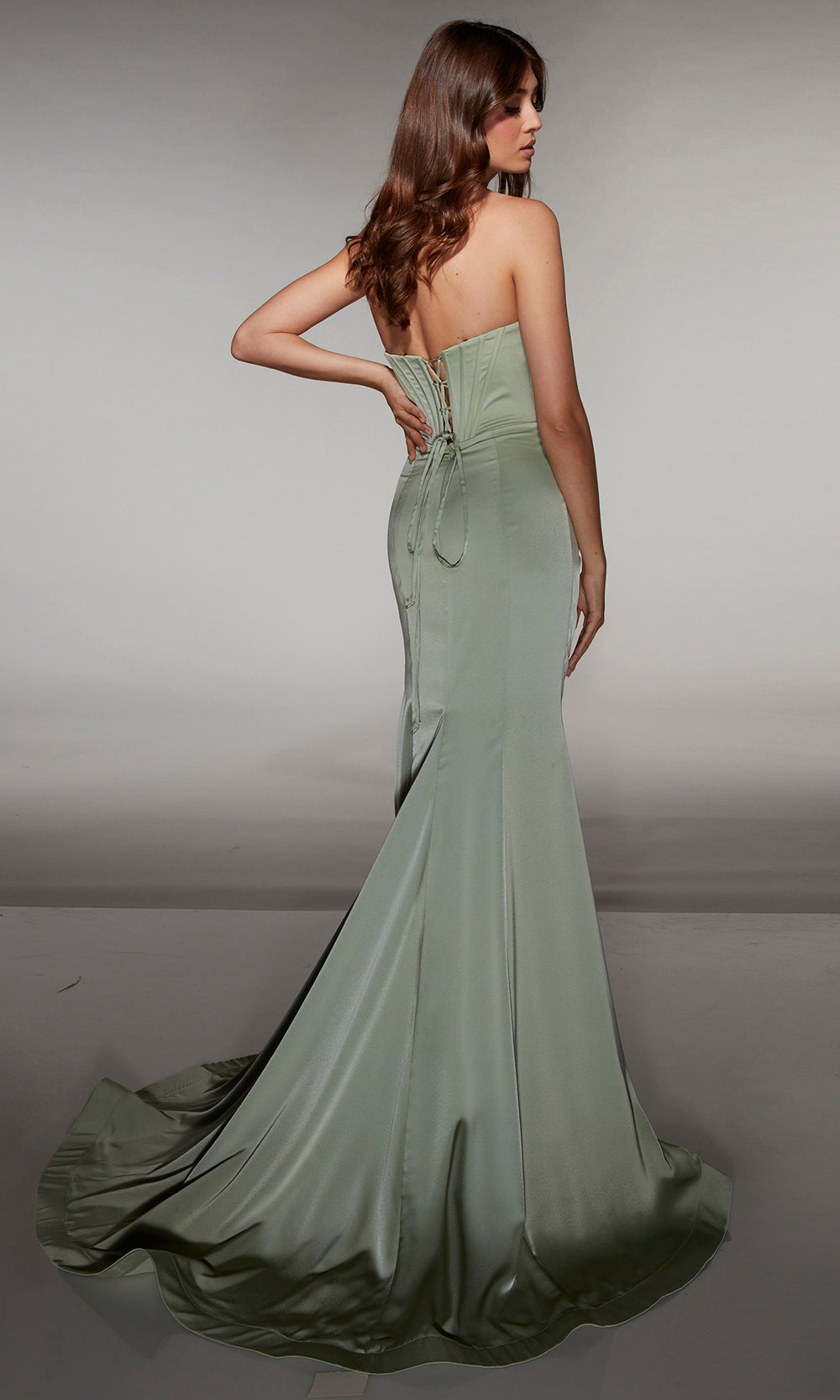 Alyce Paris 62062 - Strapless Sequin Bodice Gown with High Slit - view 9