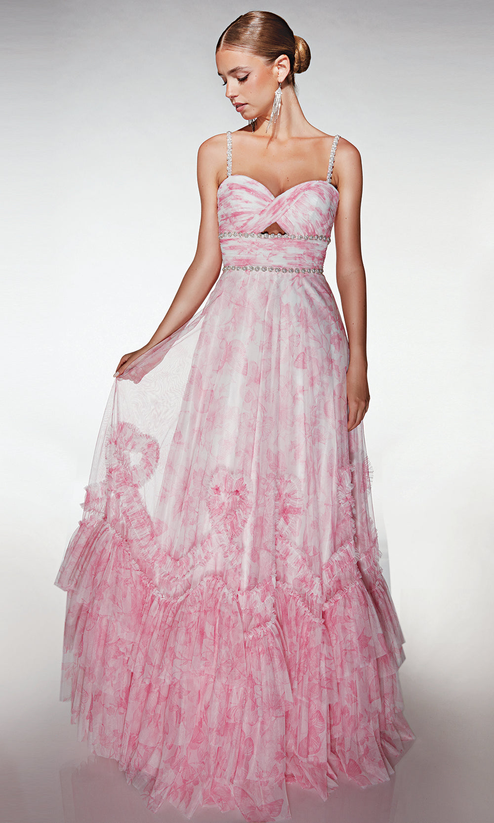 Alyce Paris 62063 - Tiered Ruffle Ballgown - back view